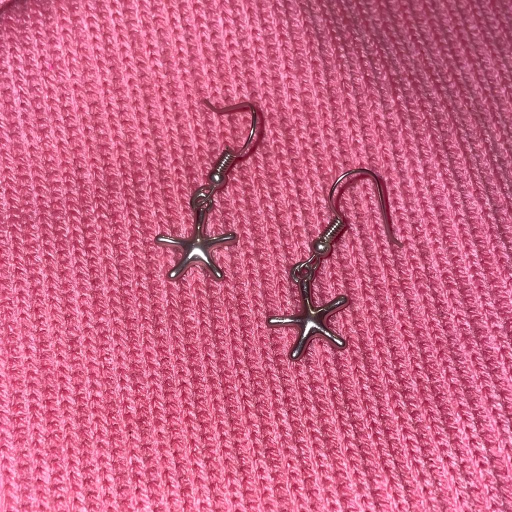 Chic Silver Starfish Hook Earrings